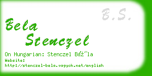 bela stenczel business card